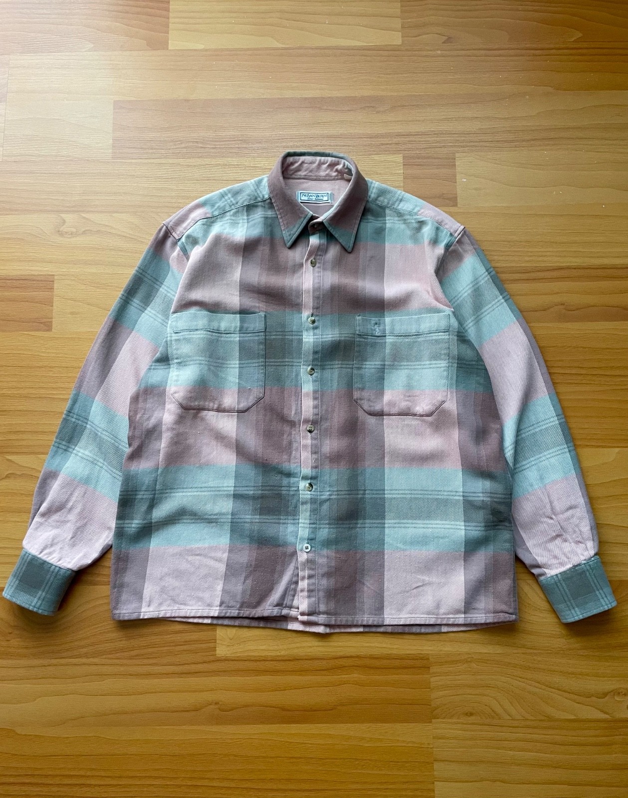 Yves Saint Laurent Camicia Vintage YSL Bottoni Multicolore Uomo Taglia:3