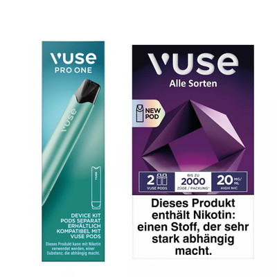 VUSE Pro One Device Pen Vape E Shisha + 2 wechsel Pods im Duo Wunschpod wählen