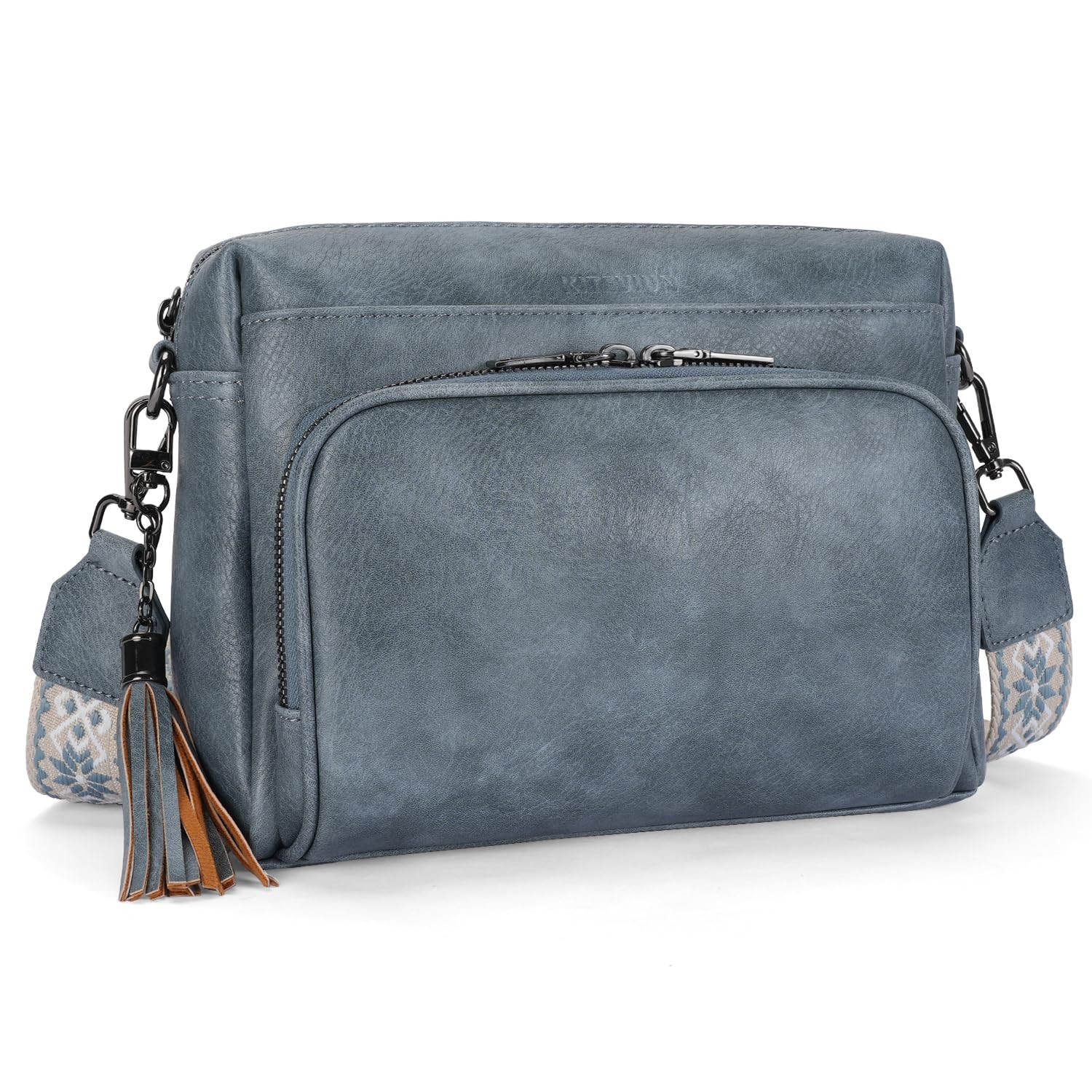 Crossbody Bag for Women Lightweight Vegan Leather Phone Purse with Strap-image