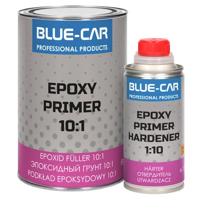 BLUE-CAR Primer epossidico 2K 10:1 primer epossidico riempitivo primer nero 1,2 kg + indurente