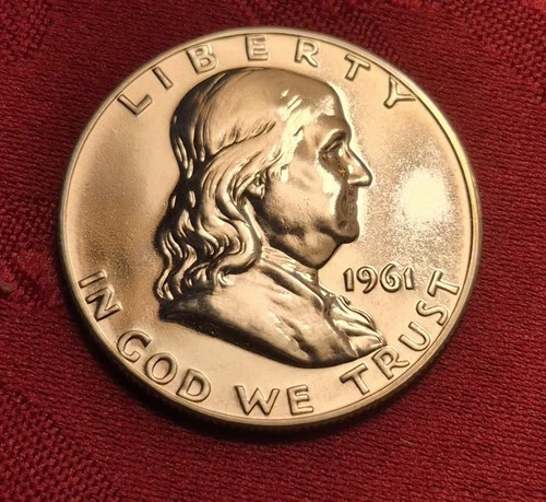 1961 CH BU DEEP Cameo Proof Franklin Silver Half Dollar GEM Key DATE KEY Date