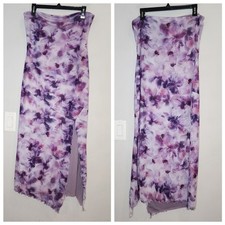 Urban Outfitters XL Purple Floral Strapless Midi Dress Mesh Stretchy 90s Y2K