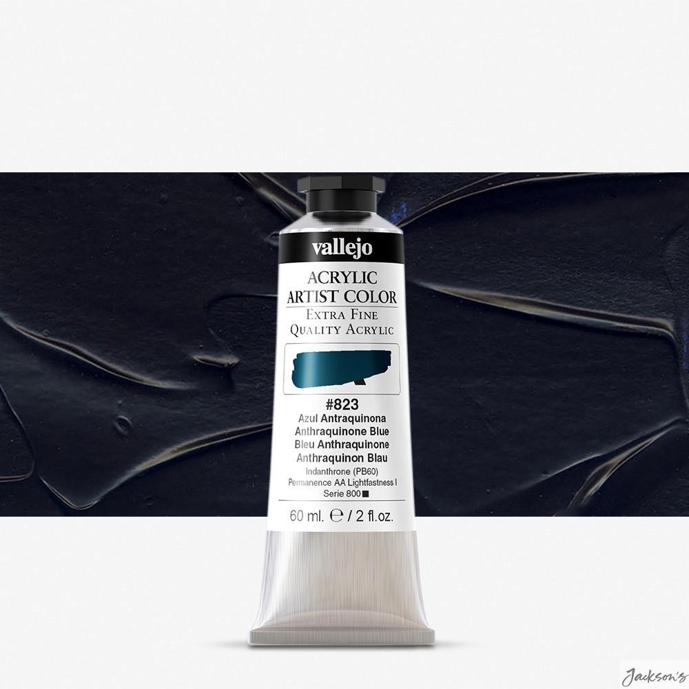 Vallejo Artist Acrylic Paint 100% Acrylic Resin 60ml Anthraquinone Blue PB60