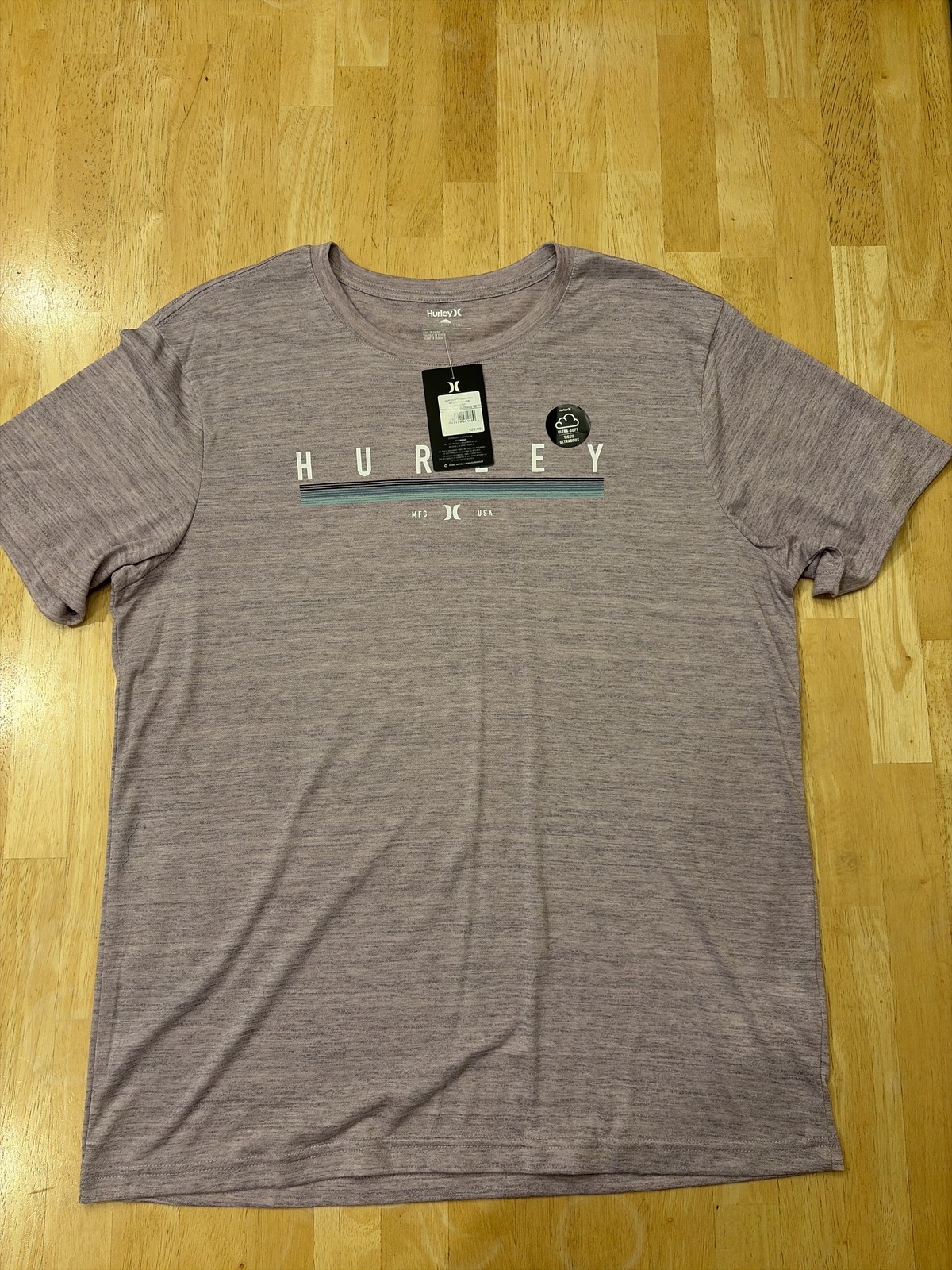 Hurley 3 Step Jersey SS Graphic Tee Chalk Pink L