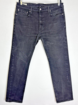 Levi s 502 Jeans Men s W36 L30 Black Denim Tapered Distressed