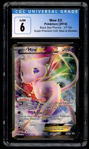 Pokémon Mew EX 2016 Black Star Promos XY126 Super-Prem Coll: Mew & Mewtwo CGC 6