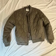 Goodfellow-co Men's Khaki Green quilted Jacket puffer bomber