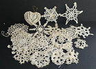 22 PIECES STARCHED REGULAR CROCHET DOILIES SNOWFLAKES CHRISTMAS ORNAMENTS — photo 1