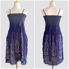 VTG Max Edition Y2K Purple Fairycore Smocked Flowy Mini Dress Womens sz S