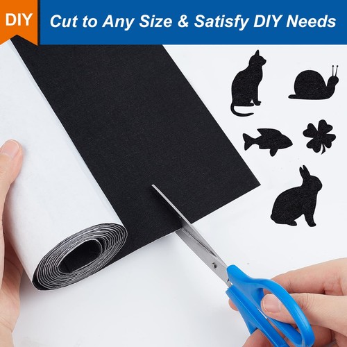 Black Self-Adhesive Felt Fabric 15.7" x 78.7" Shelf Liner for Halloween Decor... - Picture 4 of 7