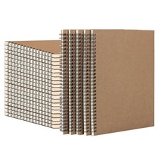 Haploon 22 Packs A5 Spiral Notebook Kraft Notebooks Hardcover Large, Brown