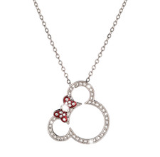 Disney Arribas Necklace   Minnie Ear Bow Icon Made with Crystals from Swarovski