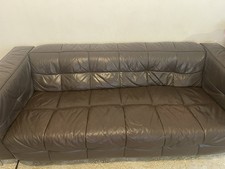 Italian Brown Leather Sofa Set - 3 and 2 Seater Couches