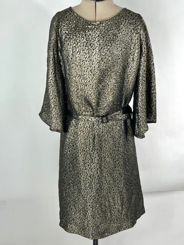 A.P.C. x Vanessa Seward Metallic Silk Lamé Mini Dress Size XS