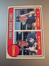 1990 BASEBALL CARD MAGAZINE JIM LEYRITZ / KEVIN MAAS ROOKIE CUT OUT #70. rookie card picture