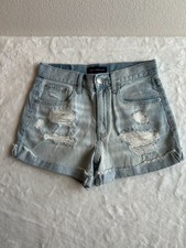 Aeropostale High Rise Distressed Mom Jean Shorts