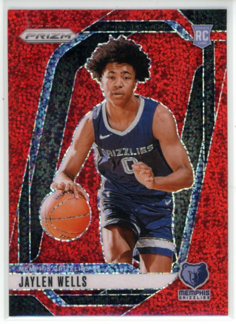 2024-25 Panini Prizm Jaylen Wells Red Sparkle Prizm RC