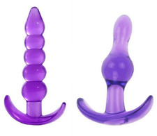 Lot of 2-Purple Crystal Jelly Butt Plug