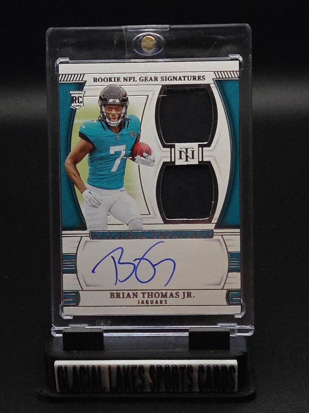 BRIAN THOMAS JR. 2024 NATIONAL TREASURES RPA ROOKIE NFL GEAR RC AUTO /99 Q4078