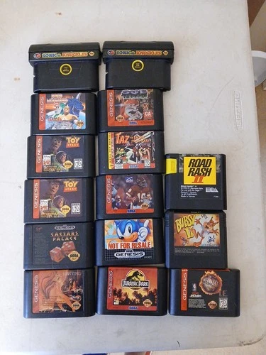 Lot Of 15 Sega Genesis Games UNTESTED SOLD AS IS Sonic & Knuckles Vintage VTG