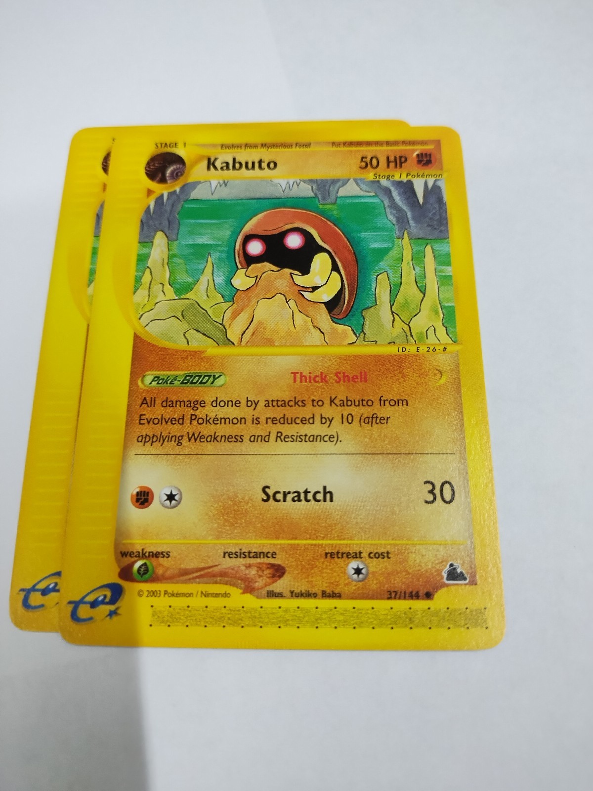MINT Pokémon Kabuto 37/144 Skyridge 50 Uncommon Regular English TCG Clean