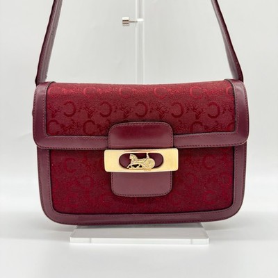 Burgundy Celine Horse Carriage Shoulder Bag