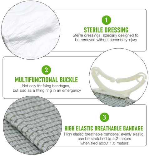2 PACK 4" Trauma Bandage Emergency Israeli Style Battle Wound Dressing First Aid - Picture 8 of 12
