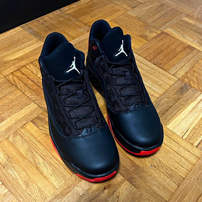 Jordan Rising High 2 High-Top Basketballschuhe Herren EUR 44 Schwarz/Rot Leder
