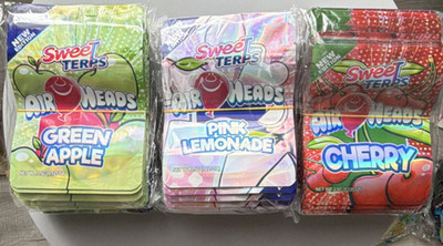 300 Pcs - 3.5g Airheads Sweet Terps Holographic Mylar bags 3 designs 