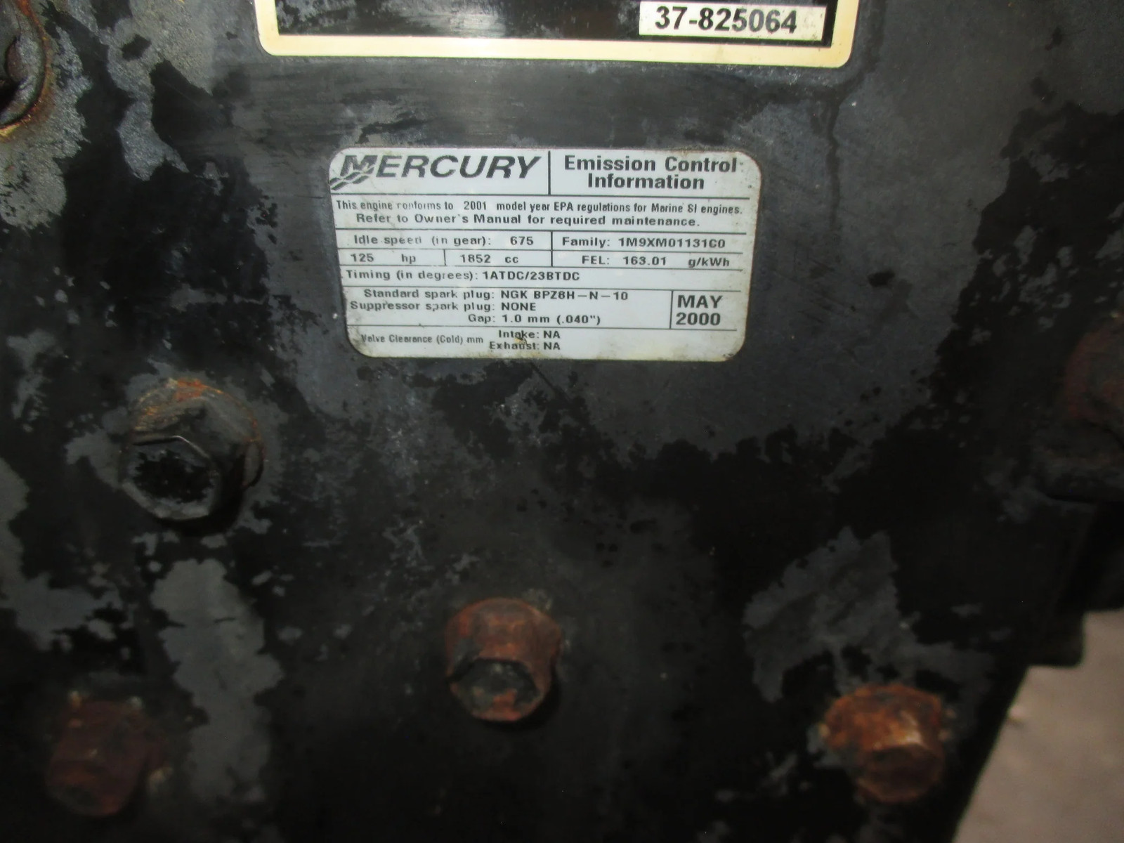 Mercury 125hp 2 Stroke 4 CYL outboard Crankcase Powerhead