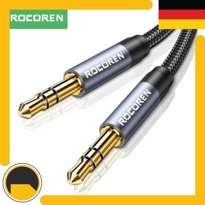 Rocoren Audiokabel AUX-Kabel Klinke 3,5mm geflochten für Handy Kopfhörer MP3 2M