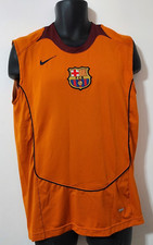 Vintage Barcelona Jersey Sleeveless Orange Shirt Nike Football Soccer Size Men M