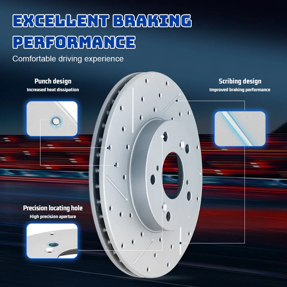 Rotores de freno delanteros y traseros para Lexus GX460 2010-2018 Toyota 4Runner Foto 4 de 4