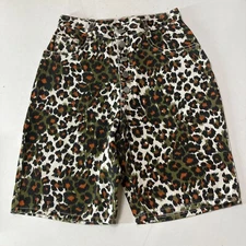 VTG GITANO High Rise Mom Jean Shorts 80s 90s Colorful Leopard Cheetah long baggy