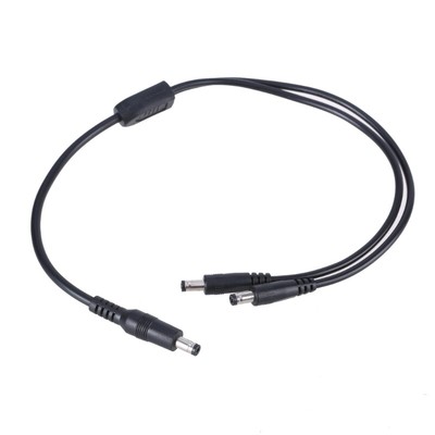 1 Male to 2 Male 5.5x2.1mm Port CCTV Power Splitter Cable 20AWG 8A for LED Light