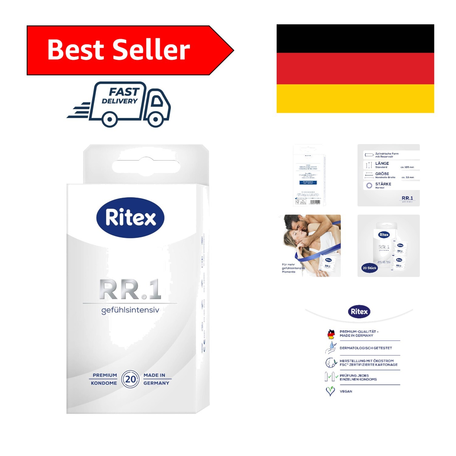 Ritex RR.1 Kondome – gefühlsintensiv für besonders intensives Empfinden 20 Stück Ritex RR.1 Kondome – gefühlsintensiv für besonders intensives Empfinden 20 Stück