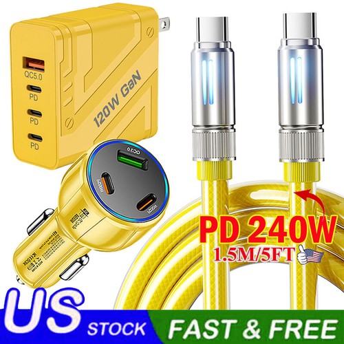 240W Fast Charging USB Type C Wall Charger For iPhone 16 Pro Max 16e 15 14 13 12
