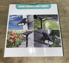 Solar Powered Black LED Landscape Spot Light with Plastic Lens 20 Lumens 4 Count