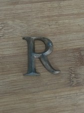 1 solid capital letter " R "  heavy metal sign plaque iron