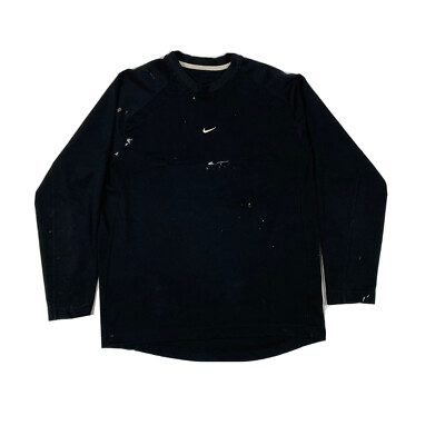 Nike Pro Dri-Fit Fitted Center Swoosh Black Long Sleeve T-shirt Men’s Size  L/XL - Main Image