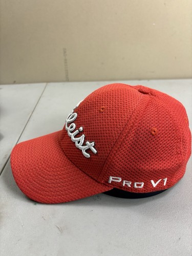 Sombrero de Golf Titleist Naranja Edición Tour Pro V1 FJ Foot Joy Ajustado S/M Flex Fit Malla - Imagen 5 de 9