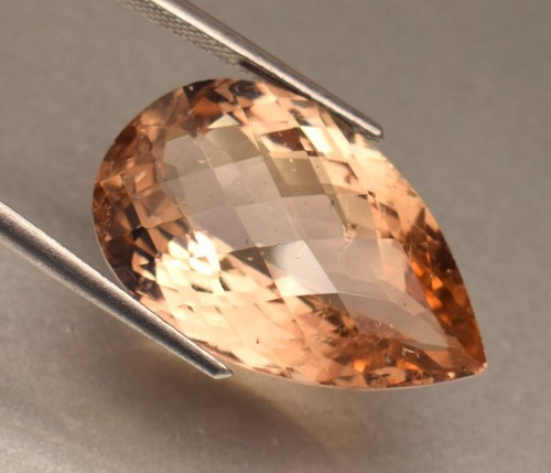 Natural Imperial Topaz GJEPC Certified 23.20 Ct Pear Cut Loose Gemstone - Picture 2 of 5