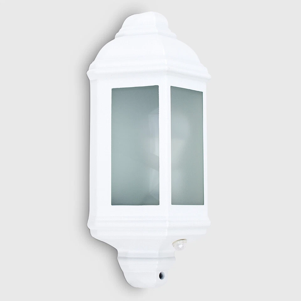 Outdoor Wall Mounted Lantern PIR Motion Sensor Frosted Glass Garden Porch Light - Image 3 of 4