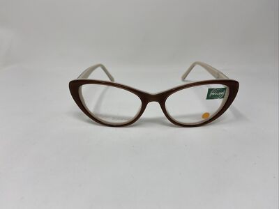 BETSEY JOHNSON EYEWEAR GALA BROWN 52/17/135 FLEX HINGE EYEGLASSES XY35