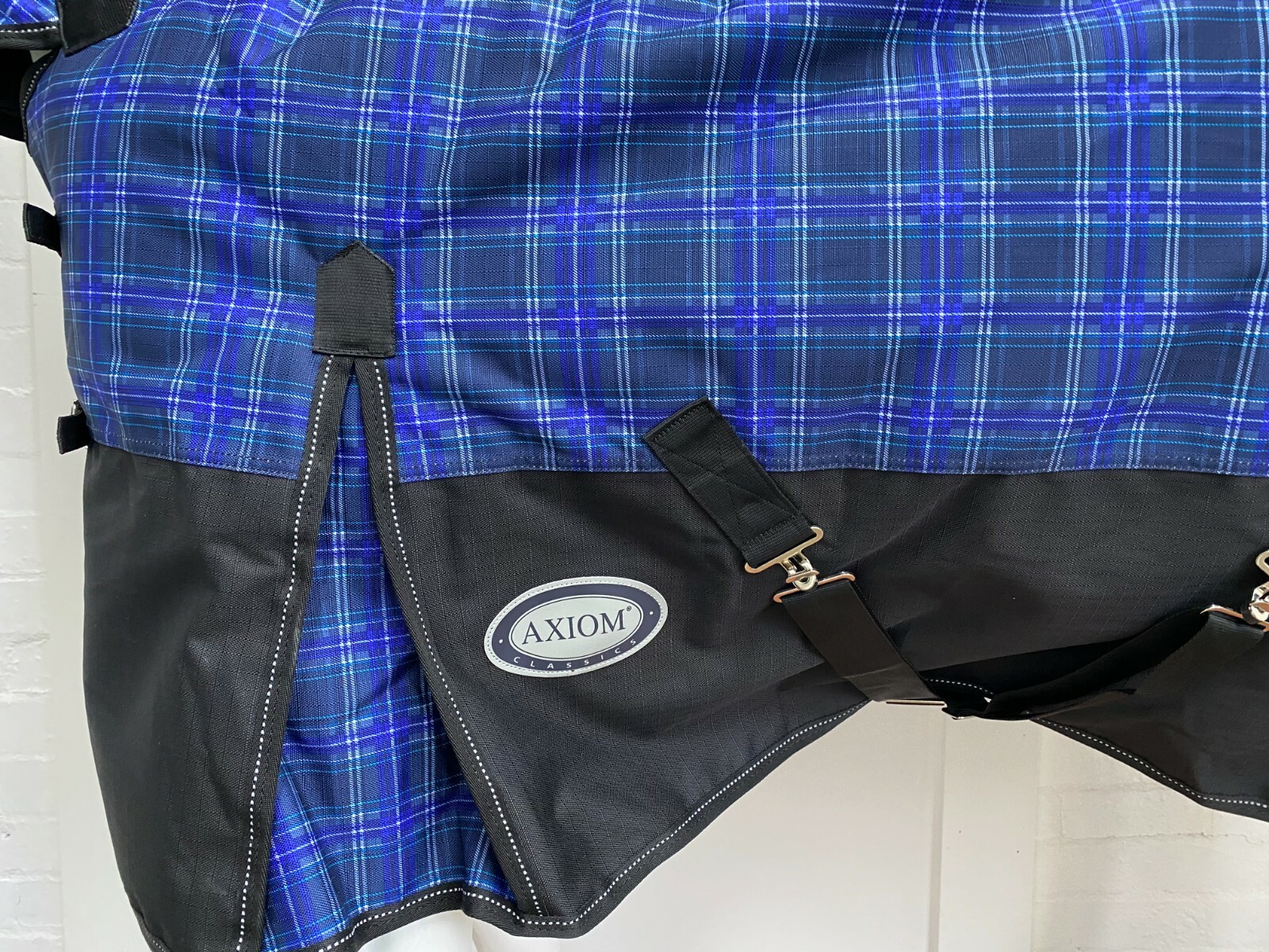 AXIOM 1200D RIPSTOP DEEP BLUE CHECK 300gm PADDOCK COMBO HORSE RUG 4