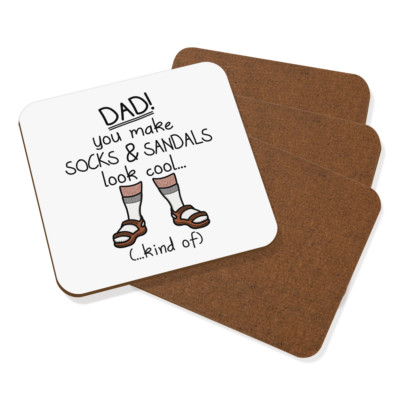 Dad You Make Socken und Sandalen Look Cool Untersetzer Getränke Matte 4er Set Vatertag