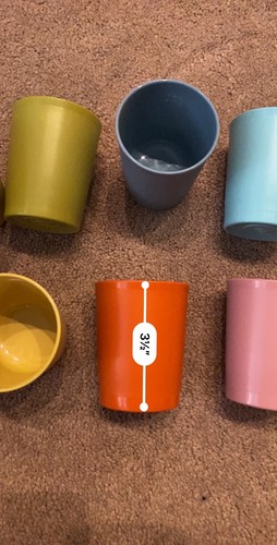 Lot of 9 Collectible Vintage Tupperware Multi-Color 6 oz Tumblers Cups 1251-15 - Picture 5 of 5