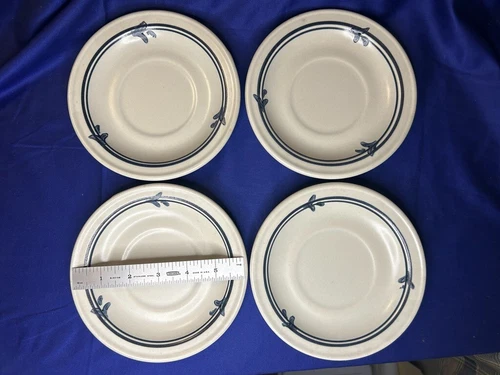 Pfaltzgraff Windsong Saucer Plate  Pink Blue Flower 6 Inch USA Made ~ Set Of 4