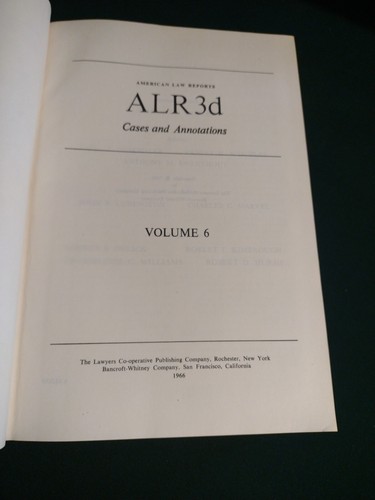 American Law Reports Vol 6 ALR 3d Cases & Annotations (HC 1966) & supplement - Picture 3 of 12
