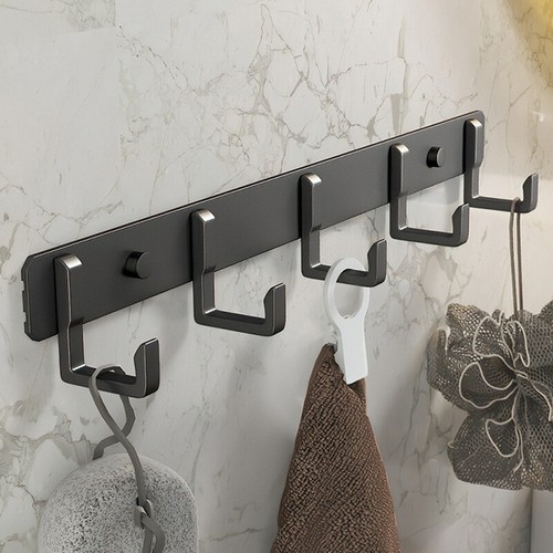 3/5/7 Hooks Aluminum Key Coat Clothes Door Holder Rack Hook Wall-Mounted Hanger - Picture 8 of 17